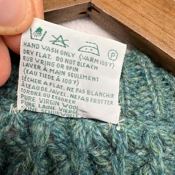 Vintage John Molloy Sweater Fits Large Green Donegal Ireland Fisherman Wool 90s - Picture 7 of 10